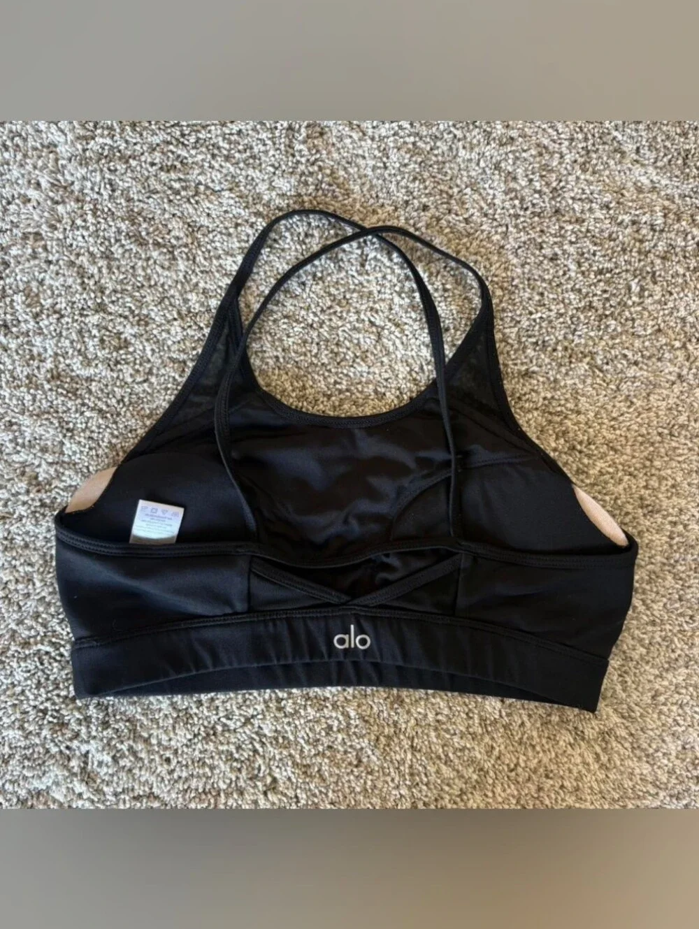 Alo Yoga Airlift Sports Bra Women's Size Medium Black Racerback Support